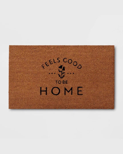 Feels Good to be Home Rectangular Outdoor Door Mat Black