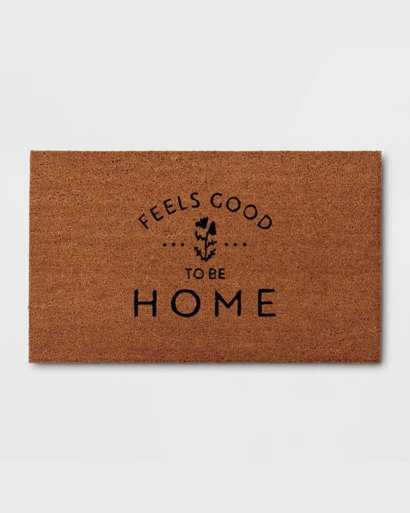 Feels Good to be Home Rectangular Outdoor Door Mat Black