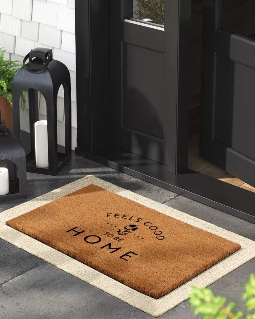 Feels Good to be Home Rectangular Outdoor Door Mat Black