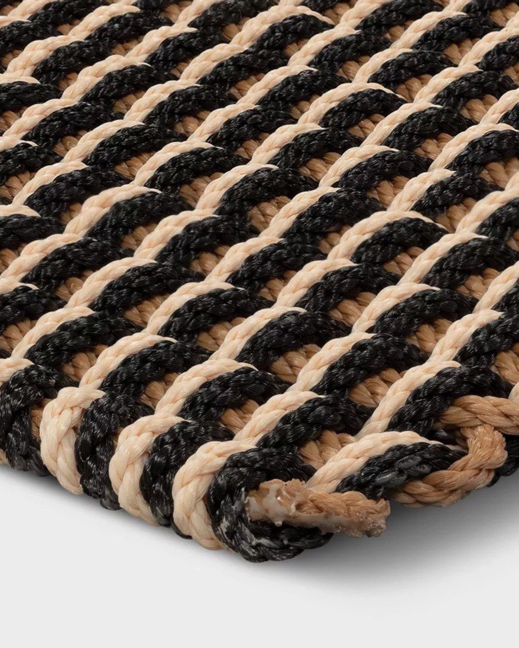 Rope Braided Basket Weave Doormat Black/Brown/Cream
