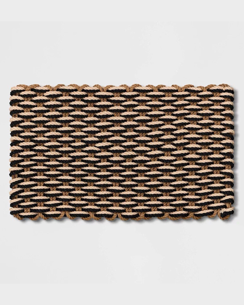 Rope Braided Basket Weave Doormat Black/Brown/Cream