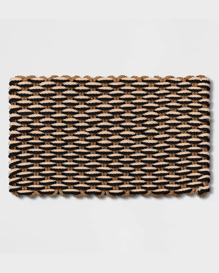 Rope Braided Basket Weave Doormat Black/Brown/Cream