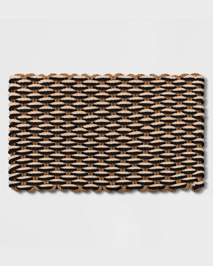 Rope Braided Basket Weave Doormat Black/Brown/Cream