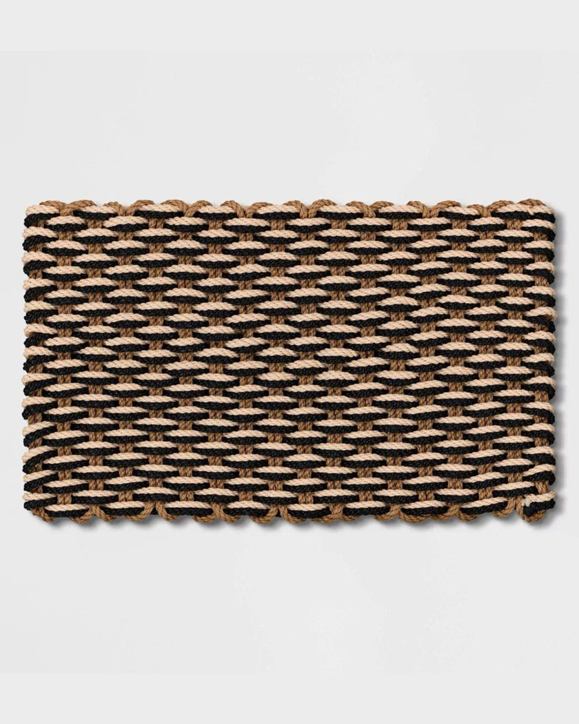 Rope Braided Basket Weave Doormat Black/Brown/Cream