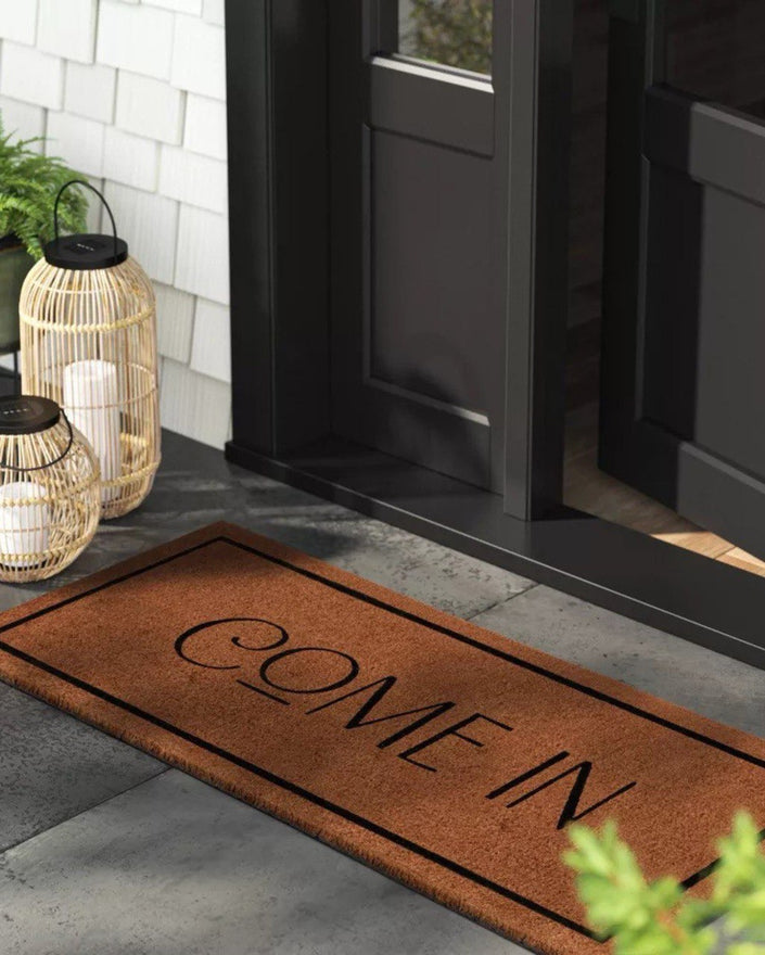 'Come In' Coir Doormat Natural