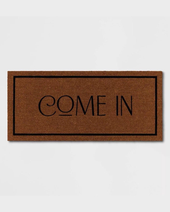 'Come In' Coir Doormat Natural