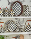 Courtly Check Rattan & Enamel Large Serving Tray