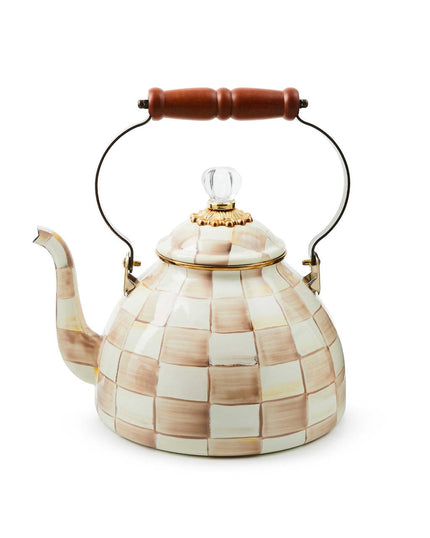Mocha Check Tea Kettle