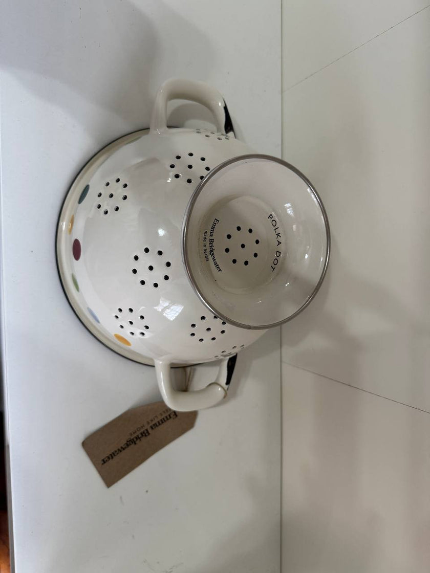 [imperfect] Polka Dot Enamel Colander