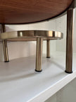 [imperfect] Tiered Wood & Metal Nested Round Serving Stand Brass/Brown