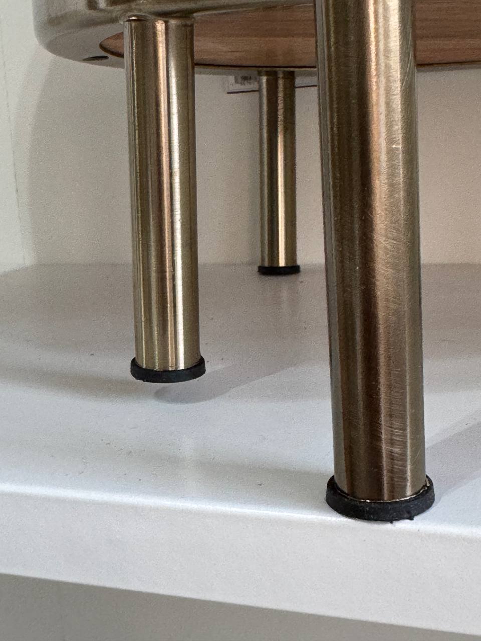 [imperfect] Tiered Wood & Metal Nested Round Serving Stand Brass/Brown