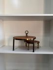 [imperfect] Tiered Wood & Metal Nested Round Serving Stand Brass/Brown