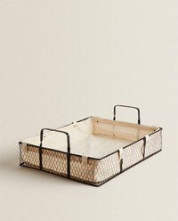 [imperfect] Metal Mesh Basket with Cover and Handles