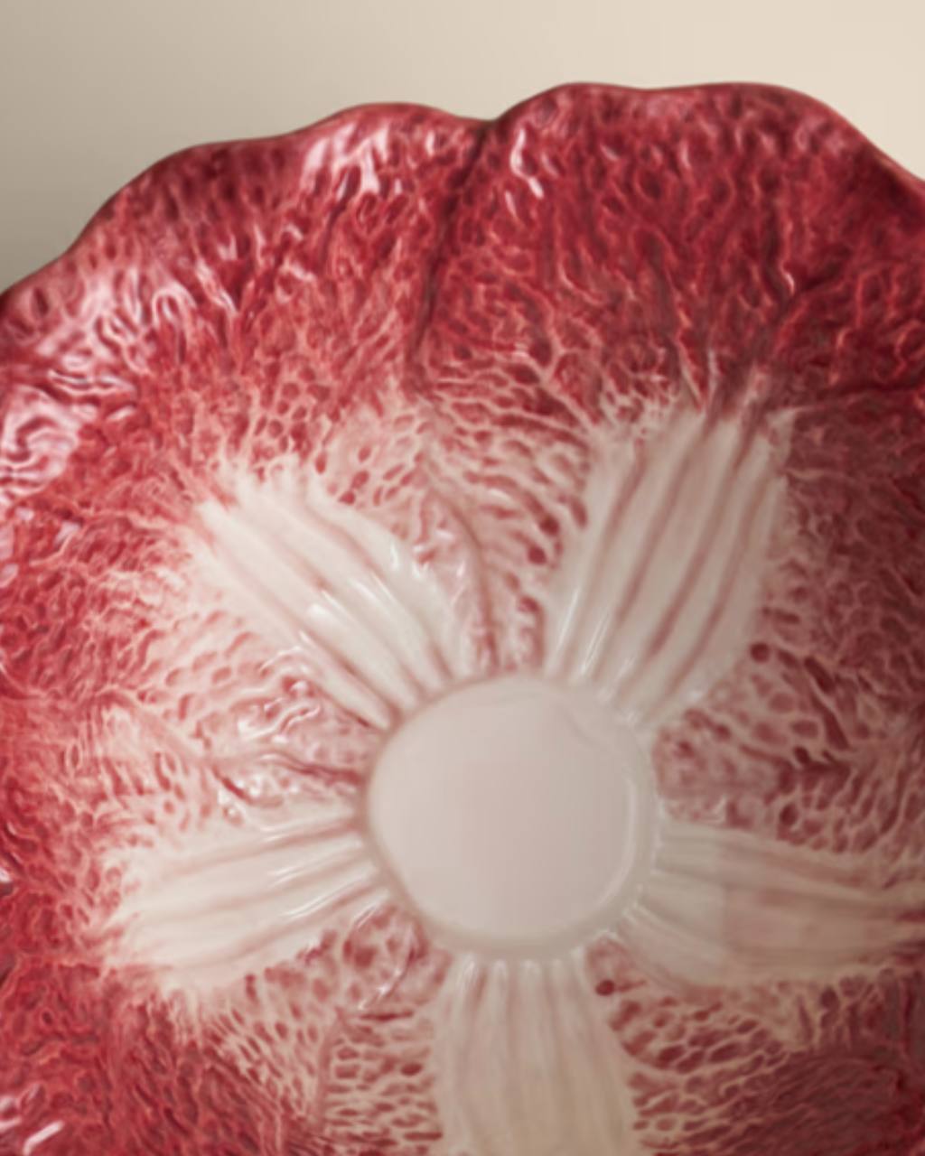 Pink Cabbage Large Serving Bowl