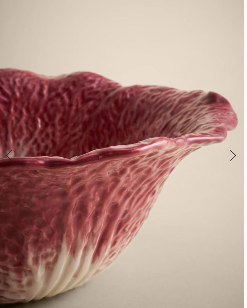 Pink Cabbage Large Serving Bowl