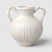 Beaded Ceramic Handled Vase Ivory