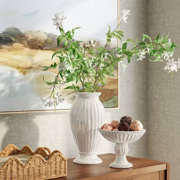 Beaded Ceramic Bowl Ivory