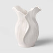 Sculpted Foliage Cream Ceramic Vase