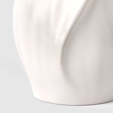 Sculpted Foliage Cream Ceramic Vase
