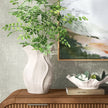 Sculpted Foliage Cream Ceramic Vase