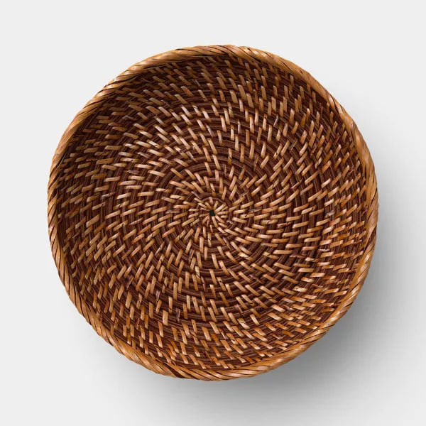 Rattan Fruit Bowl Dark Walnut
