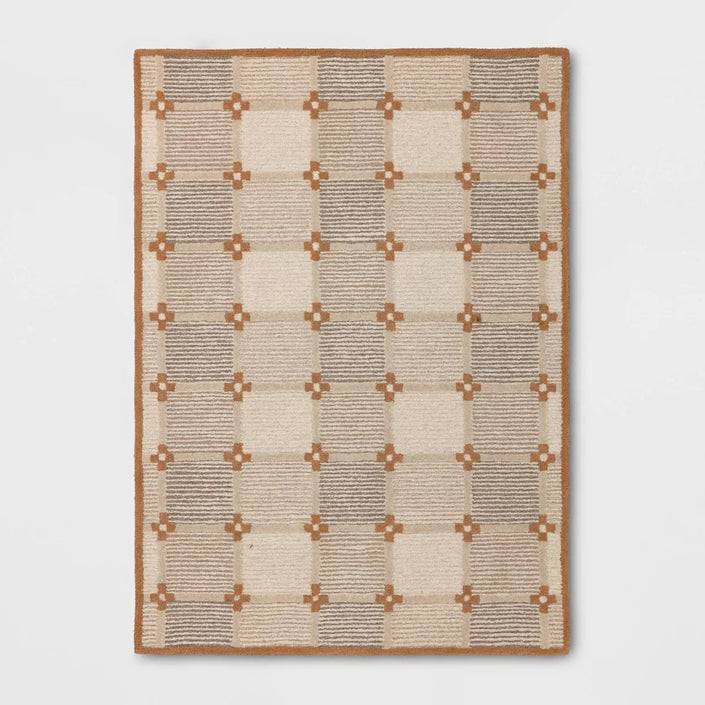Wool Handtufted Area Rug Tan (150cm x 210cm)