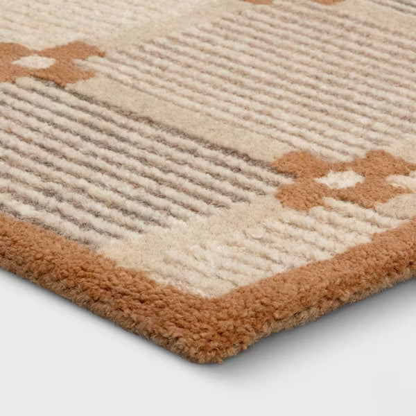 Wool Handtufted Area Rug Tan (150cm x 210cm)