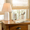 Ceramic Lamp with Scallop Shade Sour Cream/Oatmeal