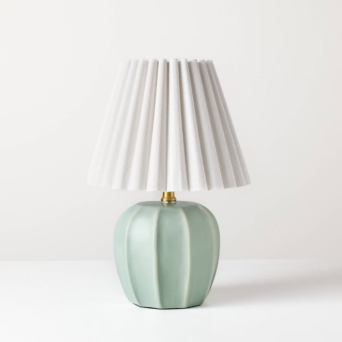 Ceramic Lamp with Scallop Shade Blue/Ivory