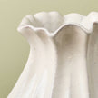 Pleated Ceramic Vase Sour Cream (23cm Medium)