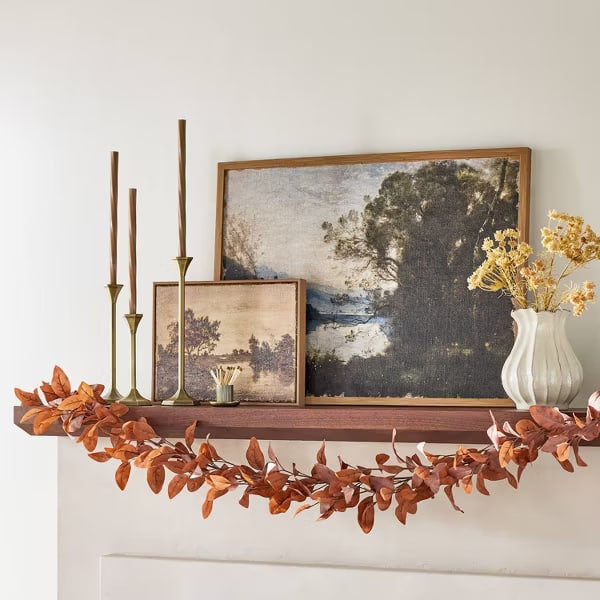 Horizontal Landscape Lake Burlap Framed Wall Art (60 x 81cm)