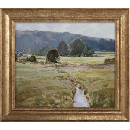 Summer Pasture Framed Wall Art Brass (35 x 40cm)
