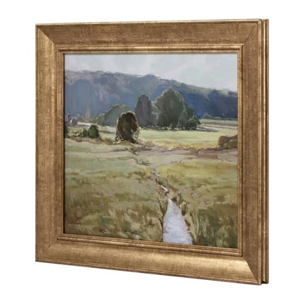 Summer Pasture Framed Wall Art Brass (35 x 40cm)