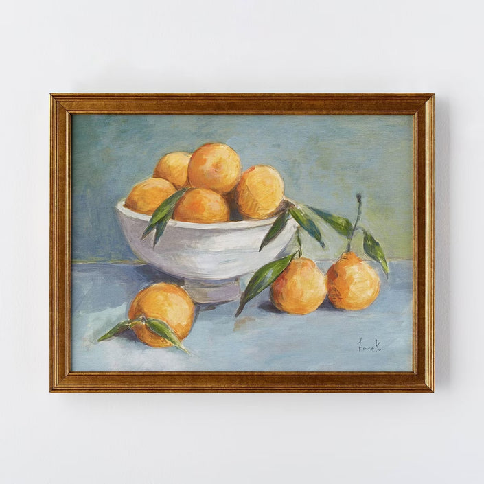 Citrus Harvest Framed Wall Canvas Antique Gold (35 x 45cm)