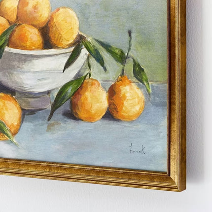 Citrus Harvest Framed Wall Canvas Antique Gold (35 x 45cm)