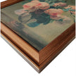 Antique Floral Framed Canvas Board Olive Green (40 x 30cm)