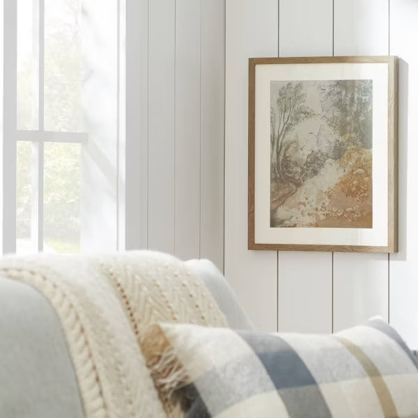 Ancient Fresco Linen Framed Wall Art Print (50 x 40cm)