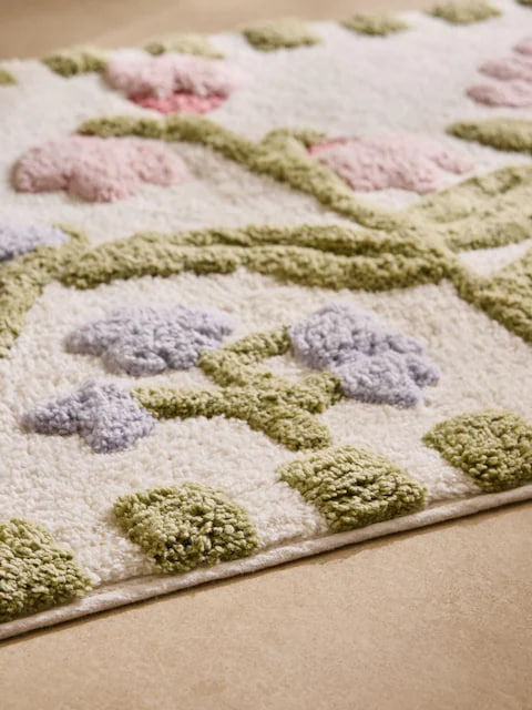 Multi Water Colour Floral Print Mat