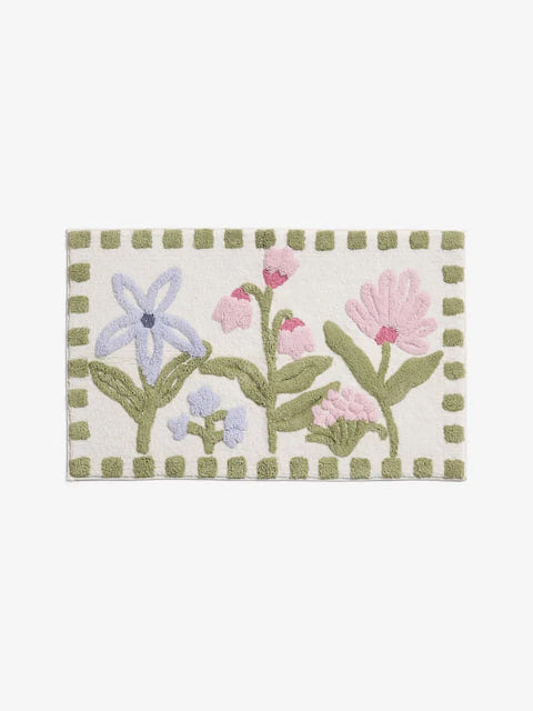 Multi Water Colour Floral Print Mat