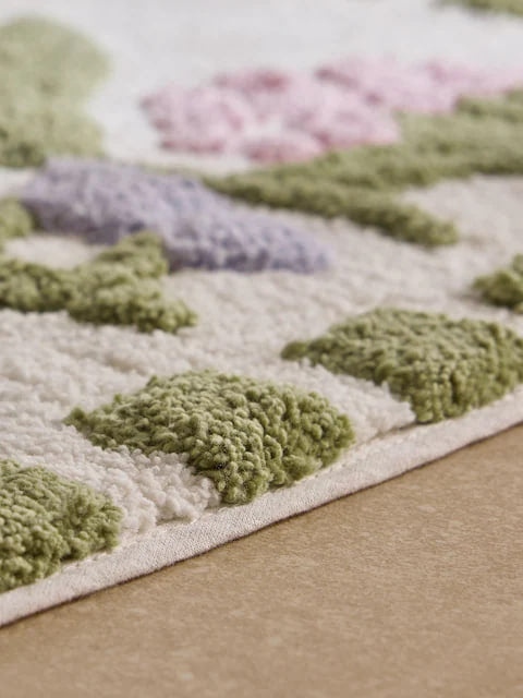 Multi Water Colour Floral Print Mat