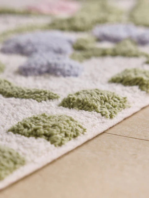 Multi Water Colour Floral Print Mat