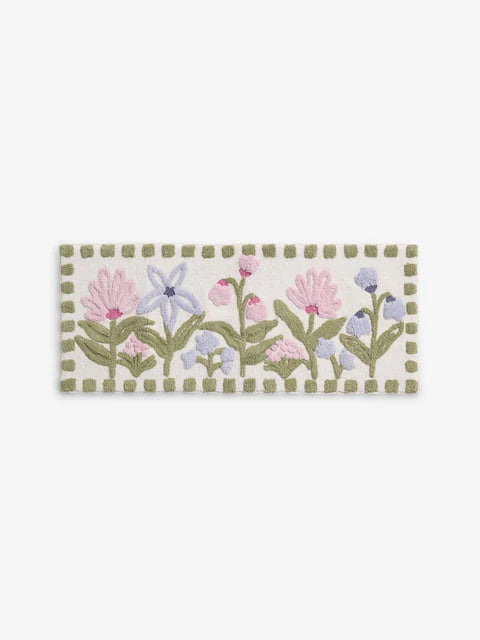 Multi Water Colour Floral Print Mat