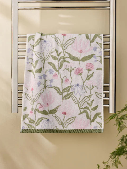 Multi Water Colour Floral 100% Cotton Towel