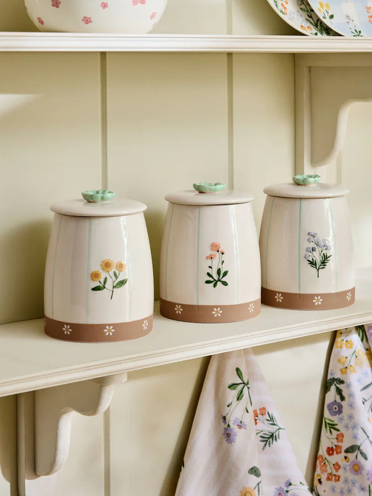 Set of 3 Natural Maisie Storage Jars