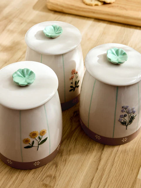 Set of 3 Natural Maisie Storage Jars