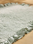 Natural Frill Bath Mat (Sage Green)