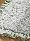 Natural Frill Bath Mat (Sage Green)
