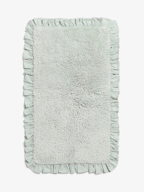 Natural Frill Bath Mat (Sage Green)