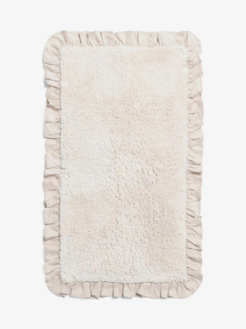 Natural Frill Bath Mat (Sage Green)