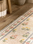 Natural MAISIE Floral Border Jute Runner